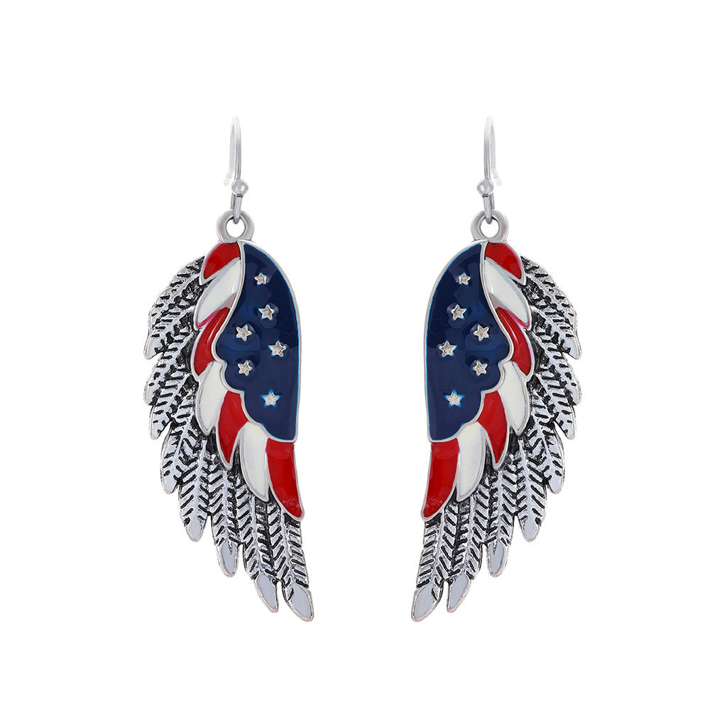 Wholesale American Independence Day Flag Wings Boots Earrings