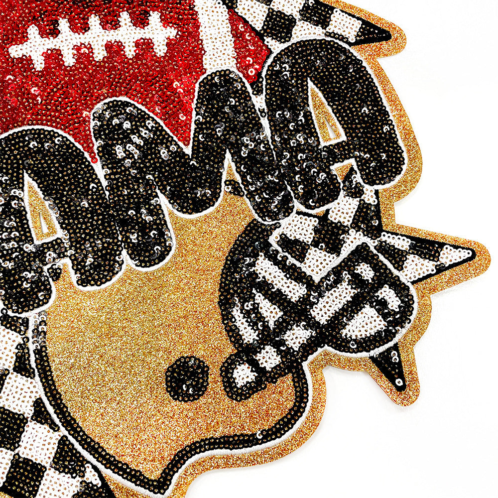 Wholesale Stylish Rugby Game Day Embroidered Patch With Hot Melt Adhesive Back For et DIY
