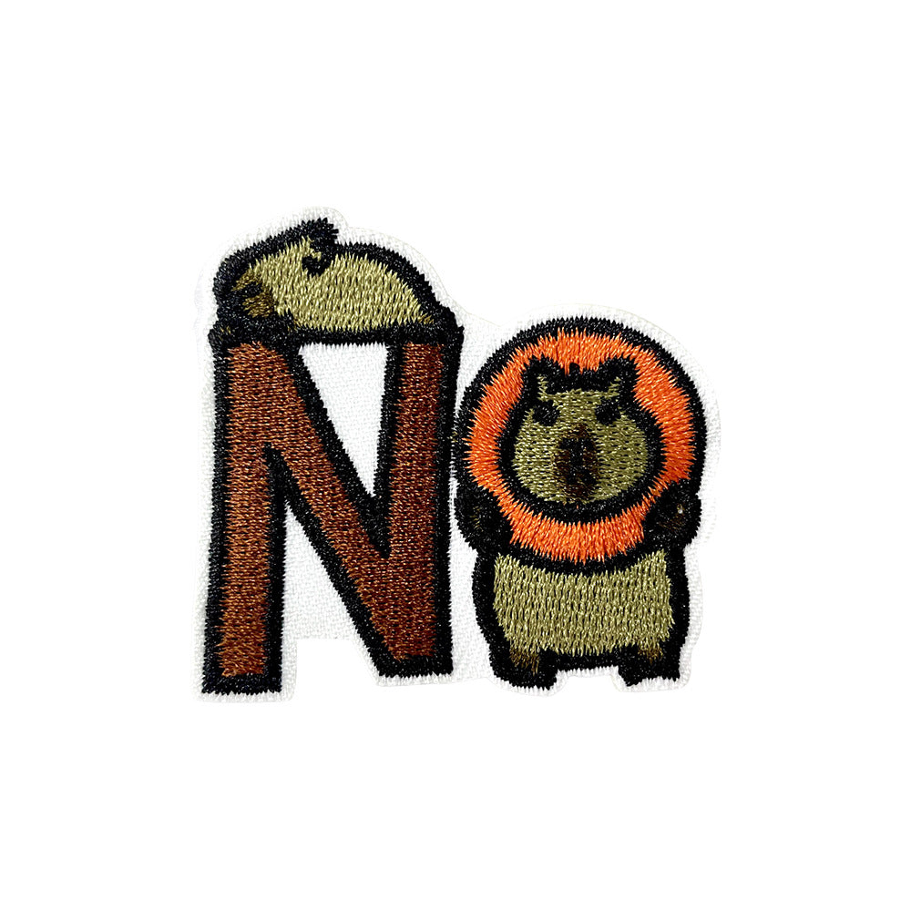 Wholesale Towel Embroidery DIY Patch Capybara Cartoon Embroidered Badge For Coat Decoration