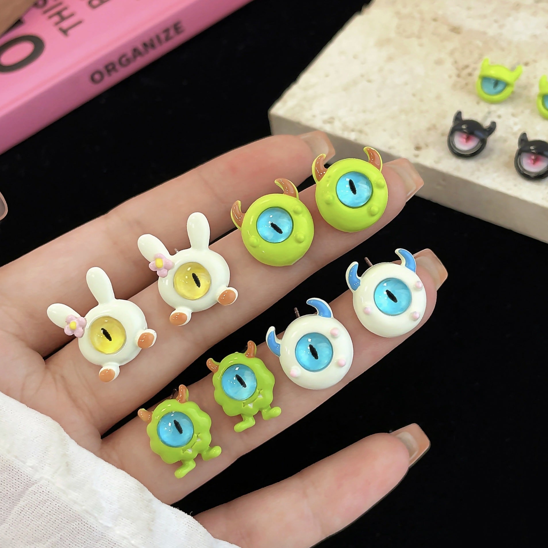 Wholesale Cute Big Eyed Monster Alloy Earrings