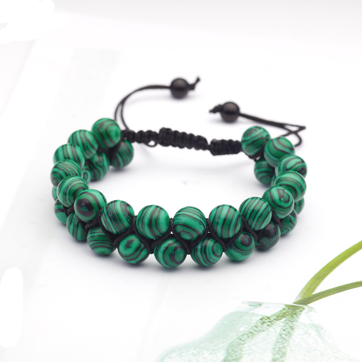 Wholesale 5PCS Natural Stone Double Layer Bracelet Tiger Eye Turquoise Woven Beaded Bracelets