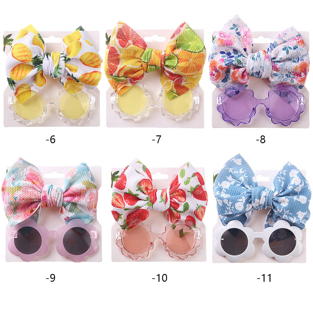 Wholesale Kids Sunglasses Fabric Headband Set