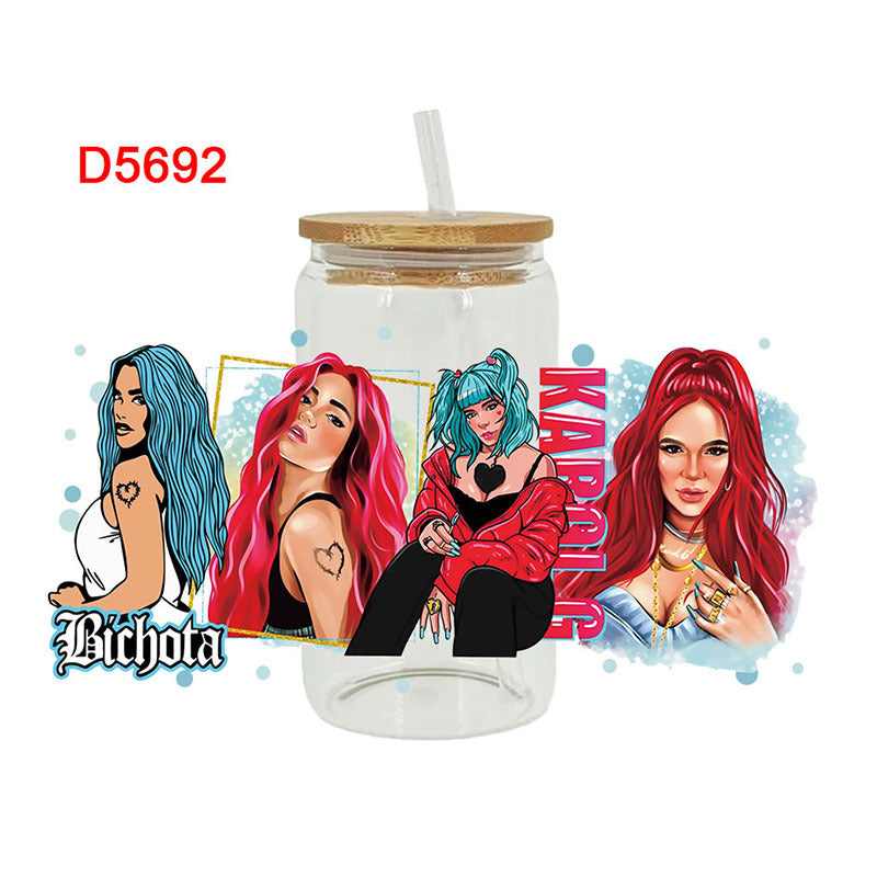 Wholesale Cartoon Cute Trendy Character Theme 16oz Cup UV DTF Wraps