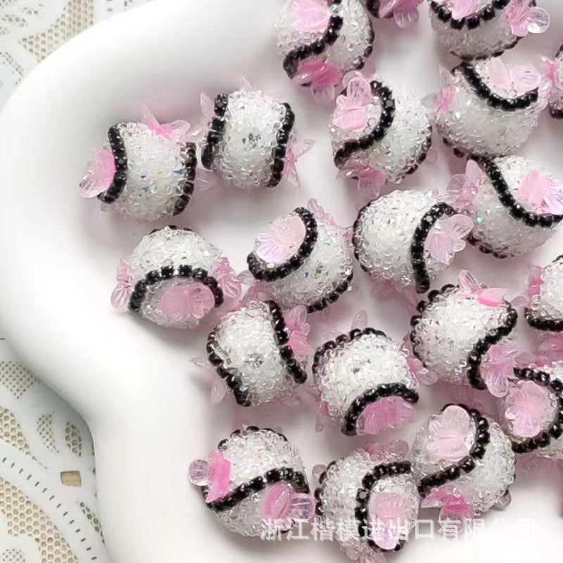 Wholesale 50PCS Straight Hole Three-dimensional Butterfly Beads