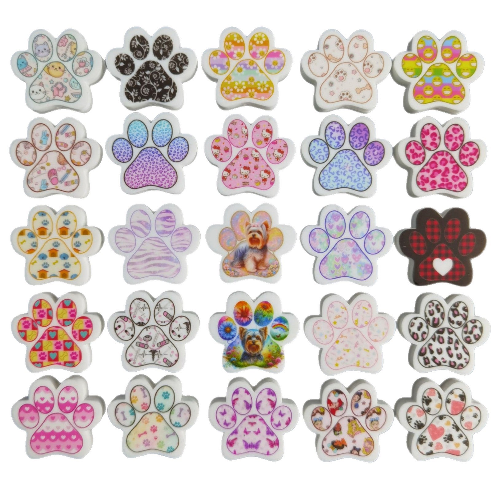 Wholesale 30pcs/pack Silicone Cat Paw Print Beads DIY Beading