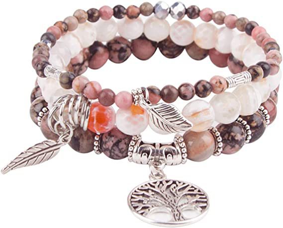 Wholesale Tree of Life Bracelet Turquoise Jasper Agate Gemstone Beaded Bracelet