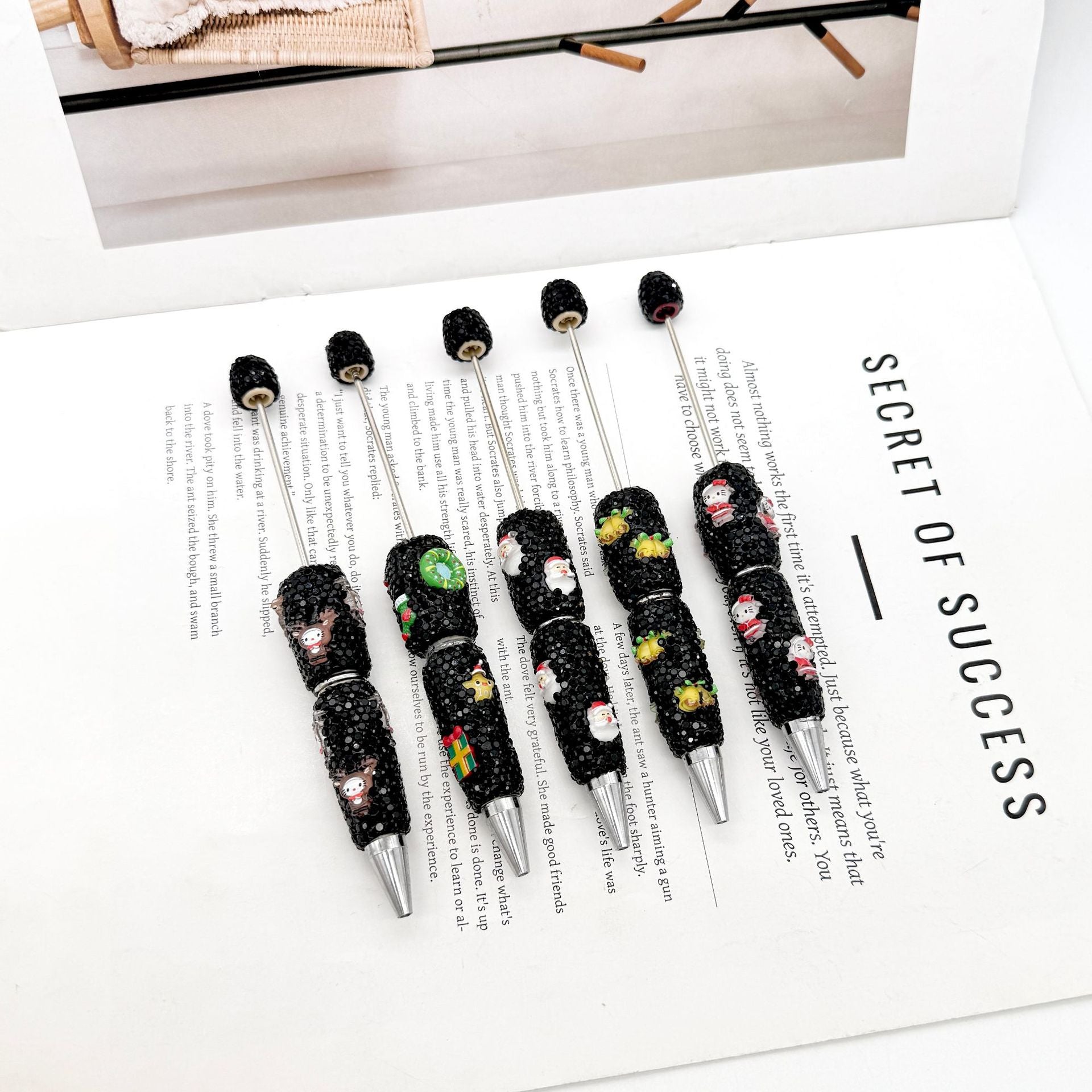 Wholesale Christmas diamond-studded beadable pens