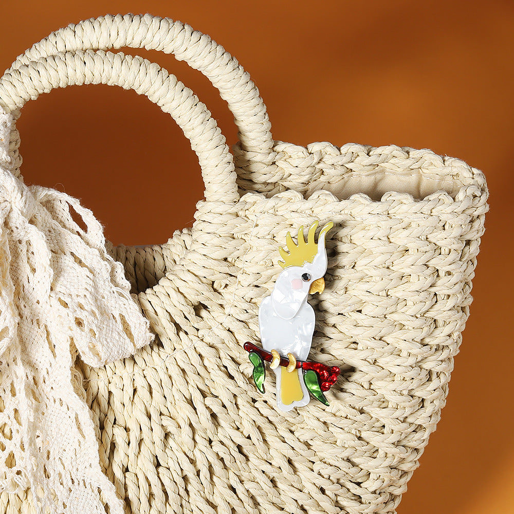 Wholesale Parrot Acrylic Cartoon Animal Brooch