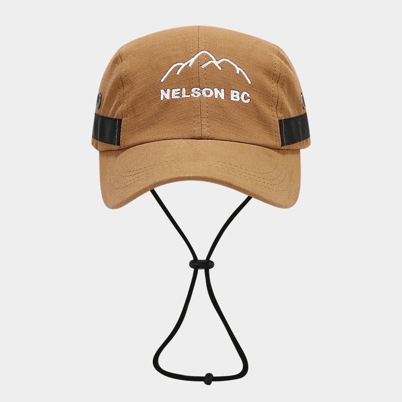 Wholesale Mountain Letter Embroidery Quick Dry Baseball Cap with Windproof Rope
