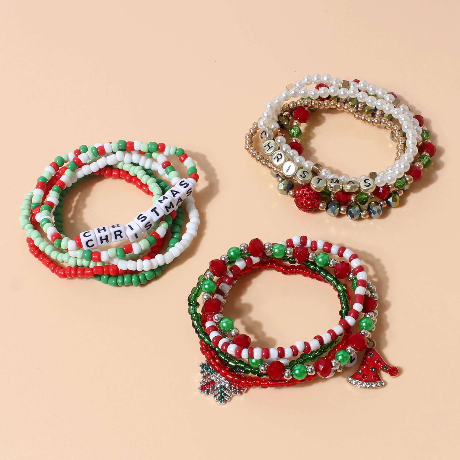 Wholesale Christmas Beads Beaded Bracelet