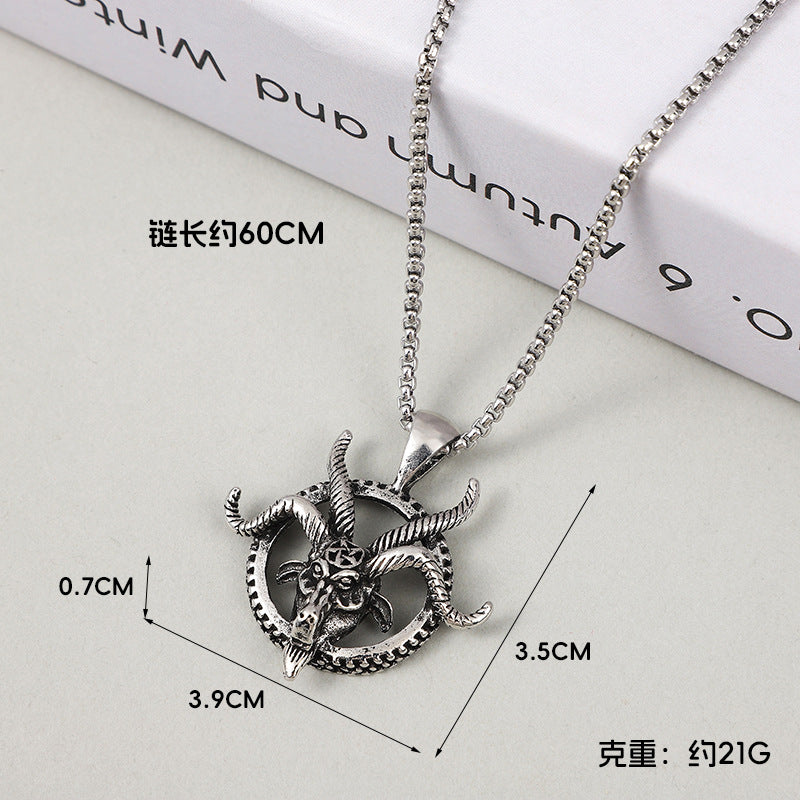Wholesale Prajna Demon Skull Titanium Steel Punk Men's Hip-Hop Sweater Chain