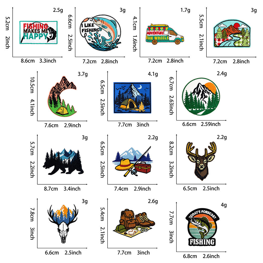 Wholesale Trendy Polyester Embroidered Patches Iron On Heat Transfer Applique For Outdoor Hiking Clothing DIY Accessory