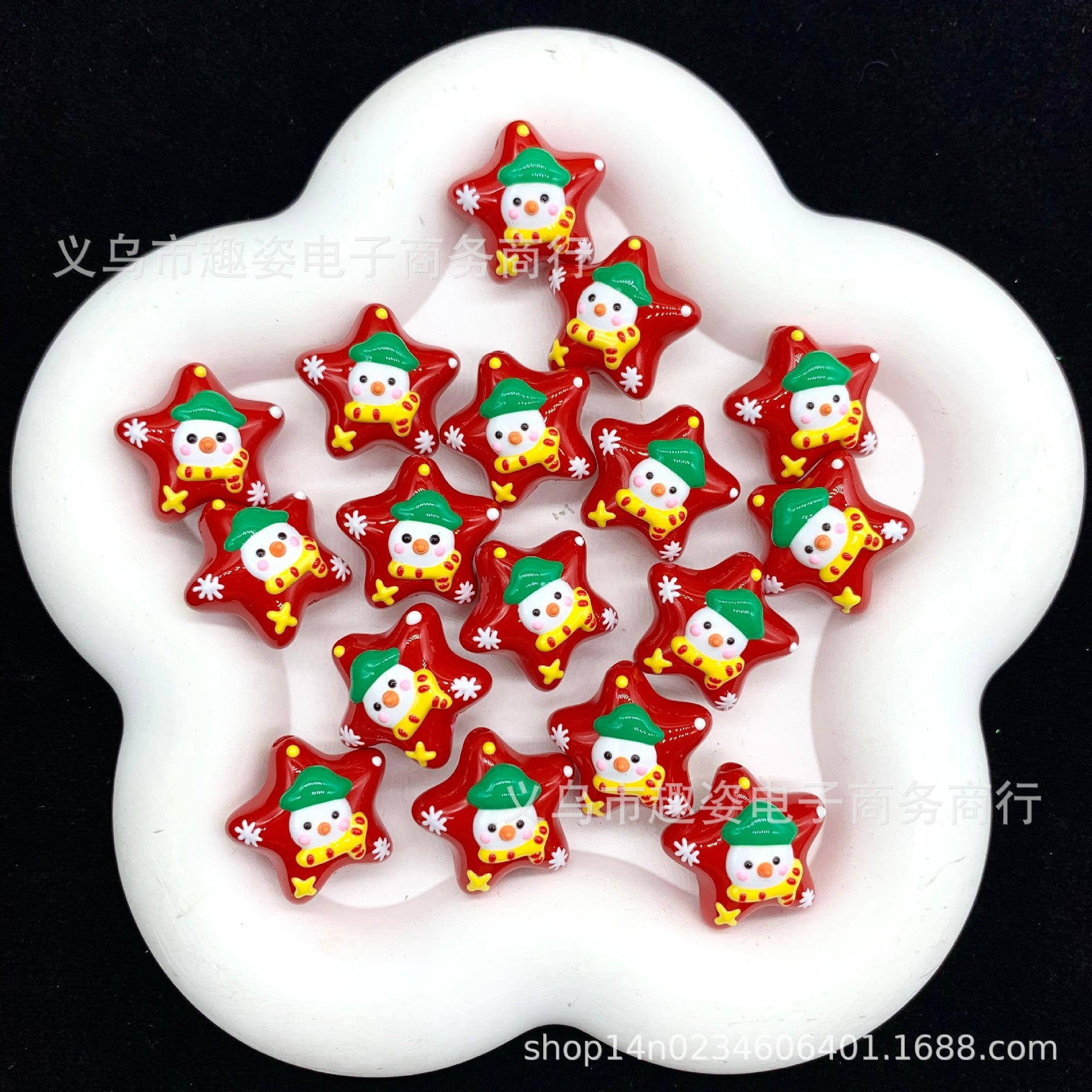 Wholesale 10pcs Christmas star beaded Acrylic Beads