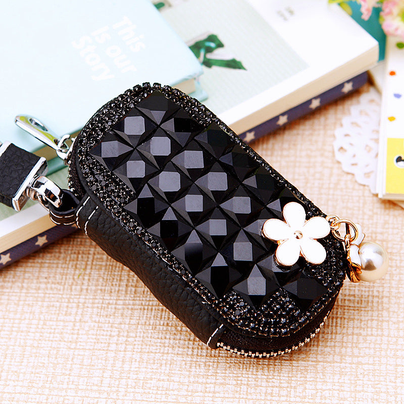 Wholesale Diamond Inlaid Leather Keychain Bags