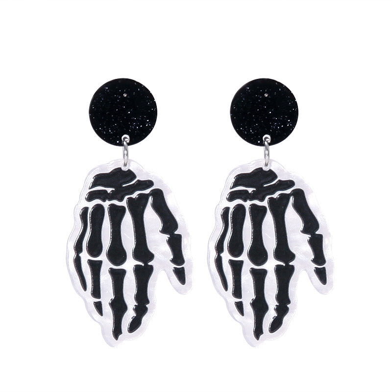 Wholesale  Acrylic Pumpkin Ghost Skull Drop Earrings For Women Party Wear Jewelry Accessory Gift Boutique Resale