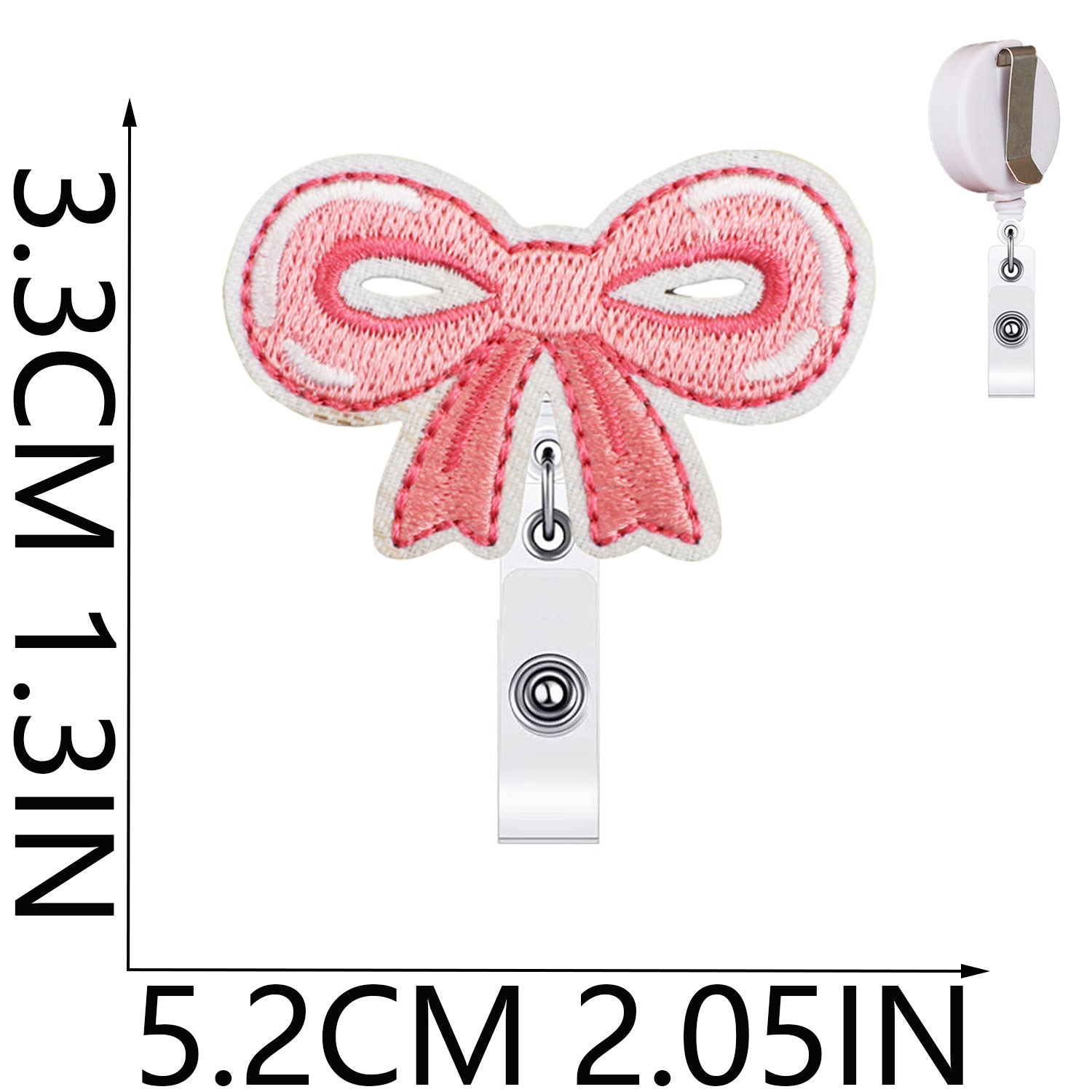 Wholesale Bow ID Clip Decoration Embroidered Cloth Sticker Easy Pull Button Patch Sticker Cherry Alligator Clip Dress-up Embroidered Label Stamp