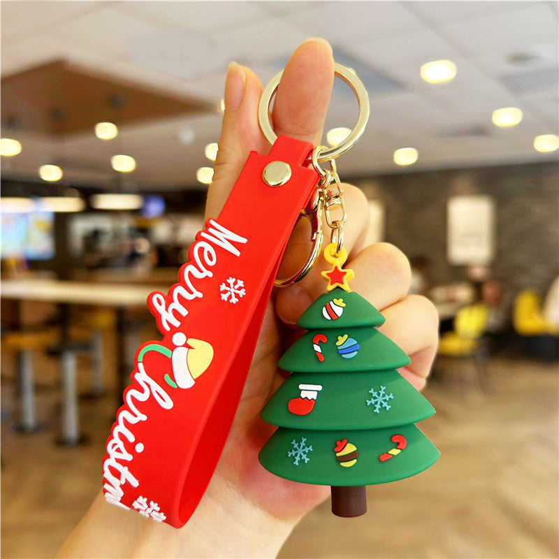 Goma suave al por mayor New Christmas Santa Claus Keychain