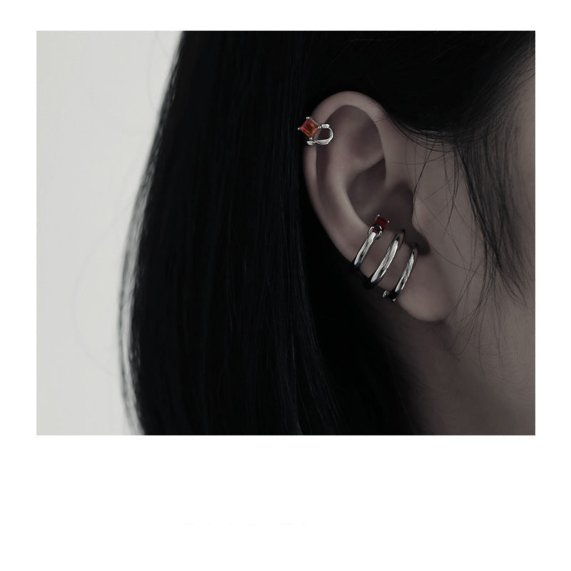 Wholesale Gradient Tourmaline Multi-Layer Earbone Clip Earrings