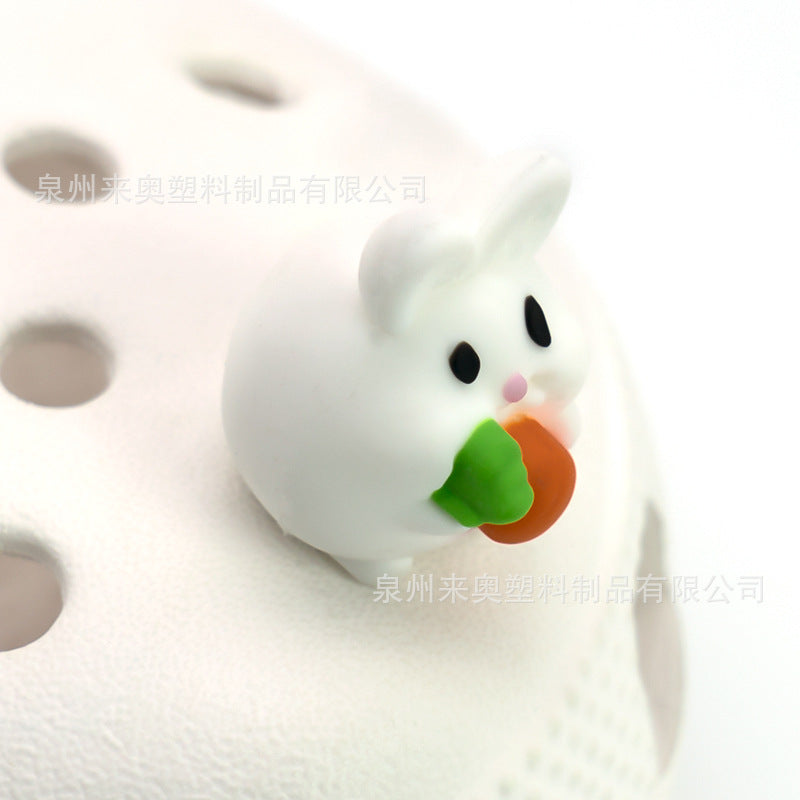 Wholesale 5pcs  Cute Animal Garden Kitten 3D Crocs Decorative Accessories