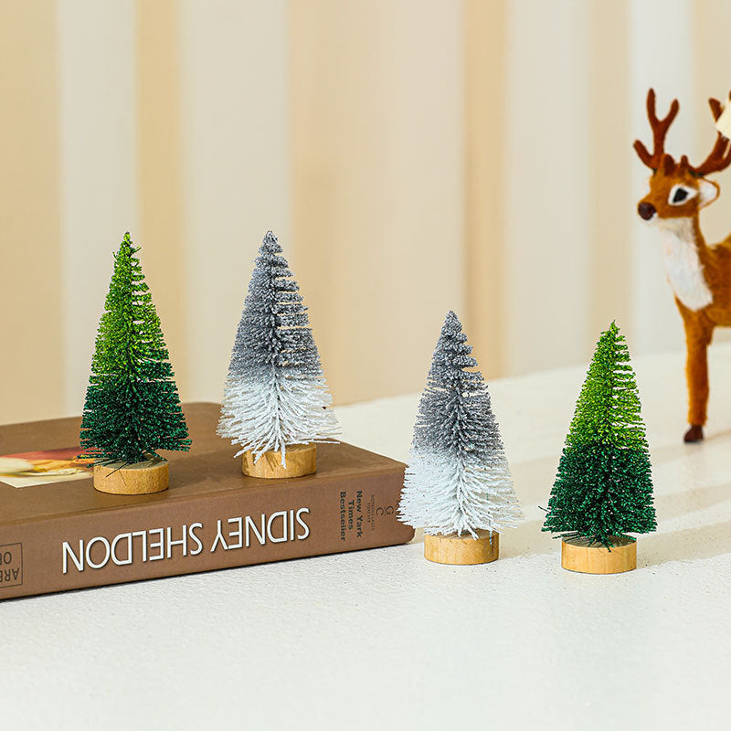 Wholesale 4PCS 10cm*4.5cm Mini Cedar Christmas PVC Ornaments