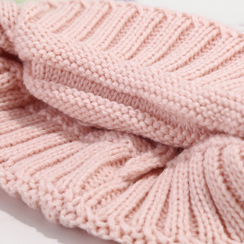 Wholesale Children's Knitted Hats 3-10 Years Old, Colorful Fur Ball Woolen Hats, Winter Hats