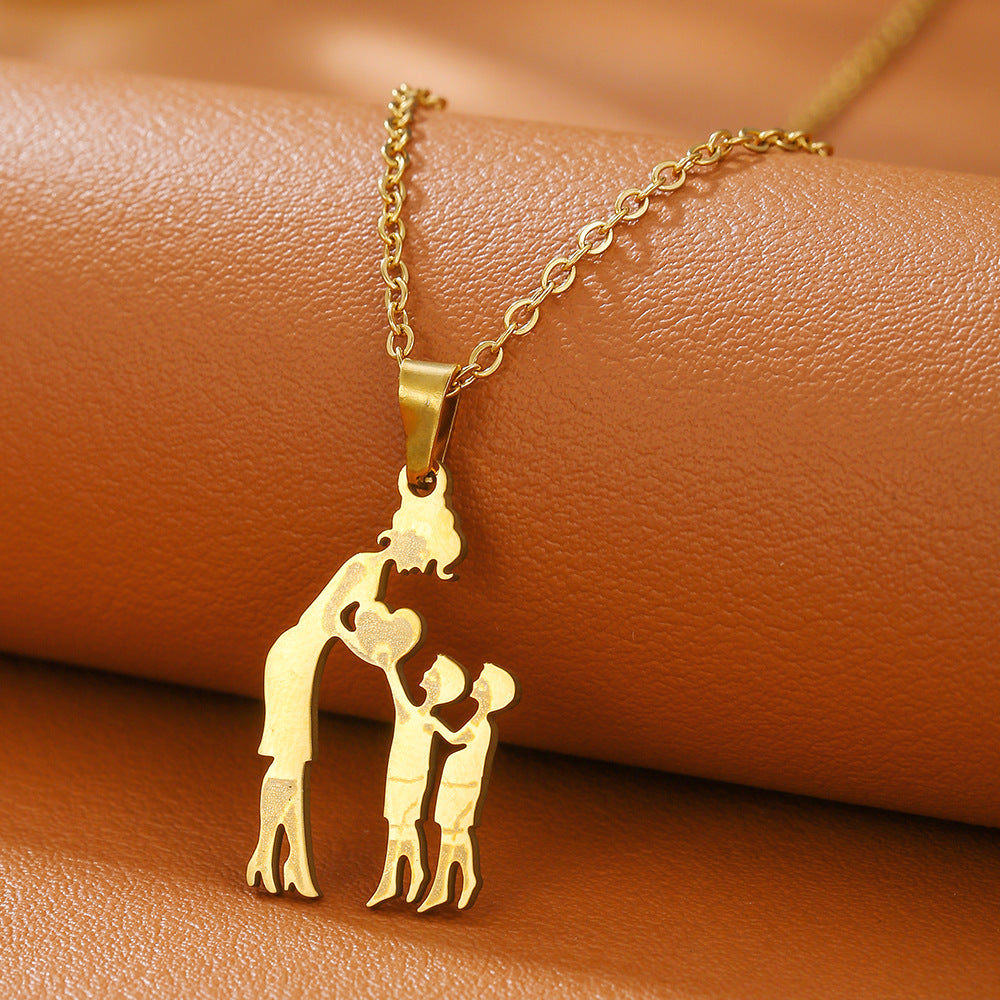 Wholesale Mother' s Day Stainless Steel Necklace 18K Gold-Plated