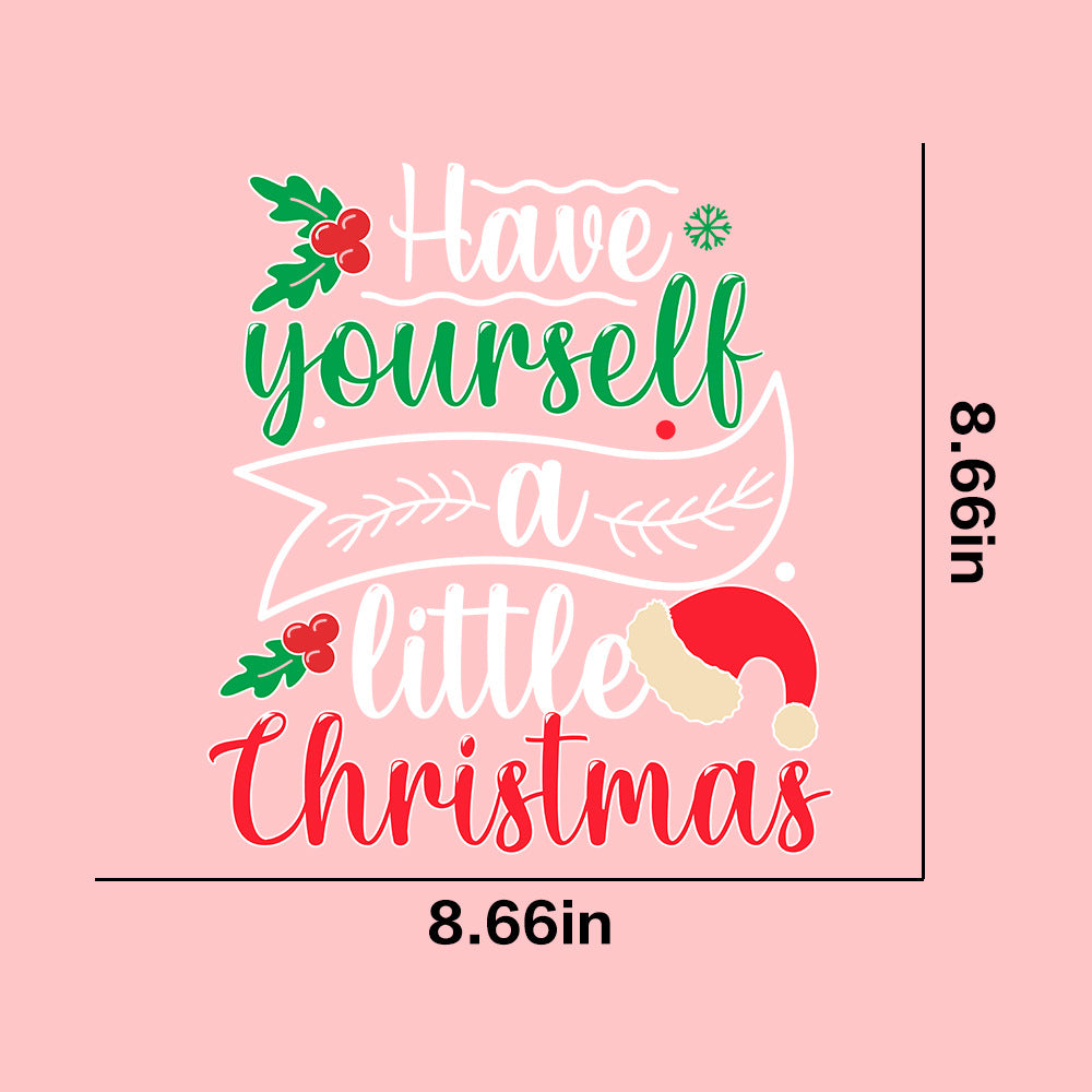 Wholesale  10pcs/pack Christmas pattern T-shirt heat transfer UV DTF ready-to-use transfer stickers