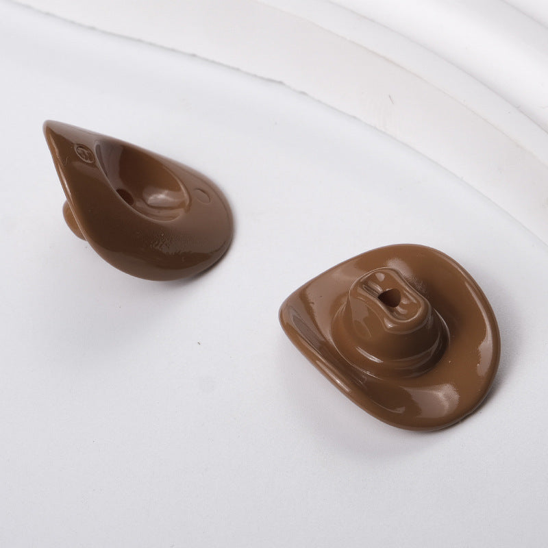 Wholesale of 100PCS/PACK Denim Hats, Perforated Cartoon Acrylic Jewelry Accessories, Beads