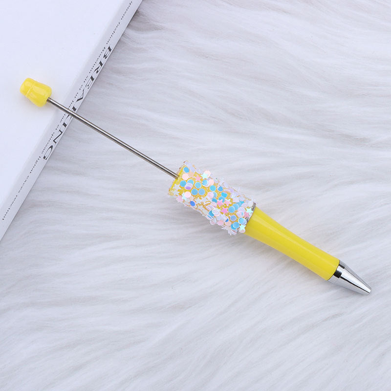Wholesale 50pcs DIY sequins beaded pen in tock five-pointed star  creative cute beaded ballpoint pen stickers  cute pen