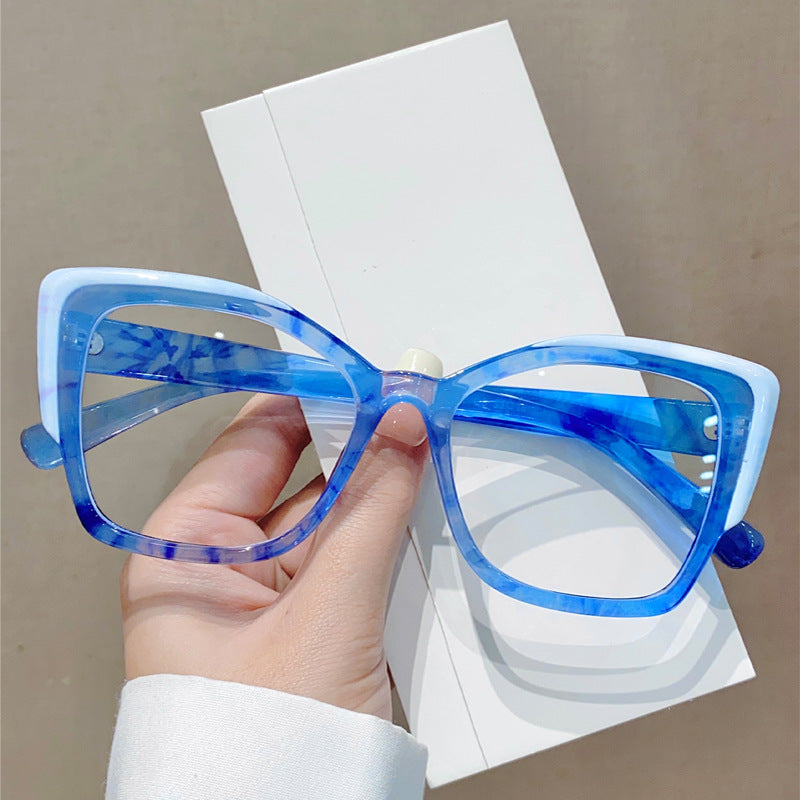Wholesale Cat-eye personalized contrast color high-end anti-blue light glasses