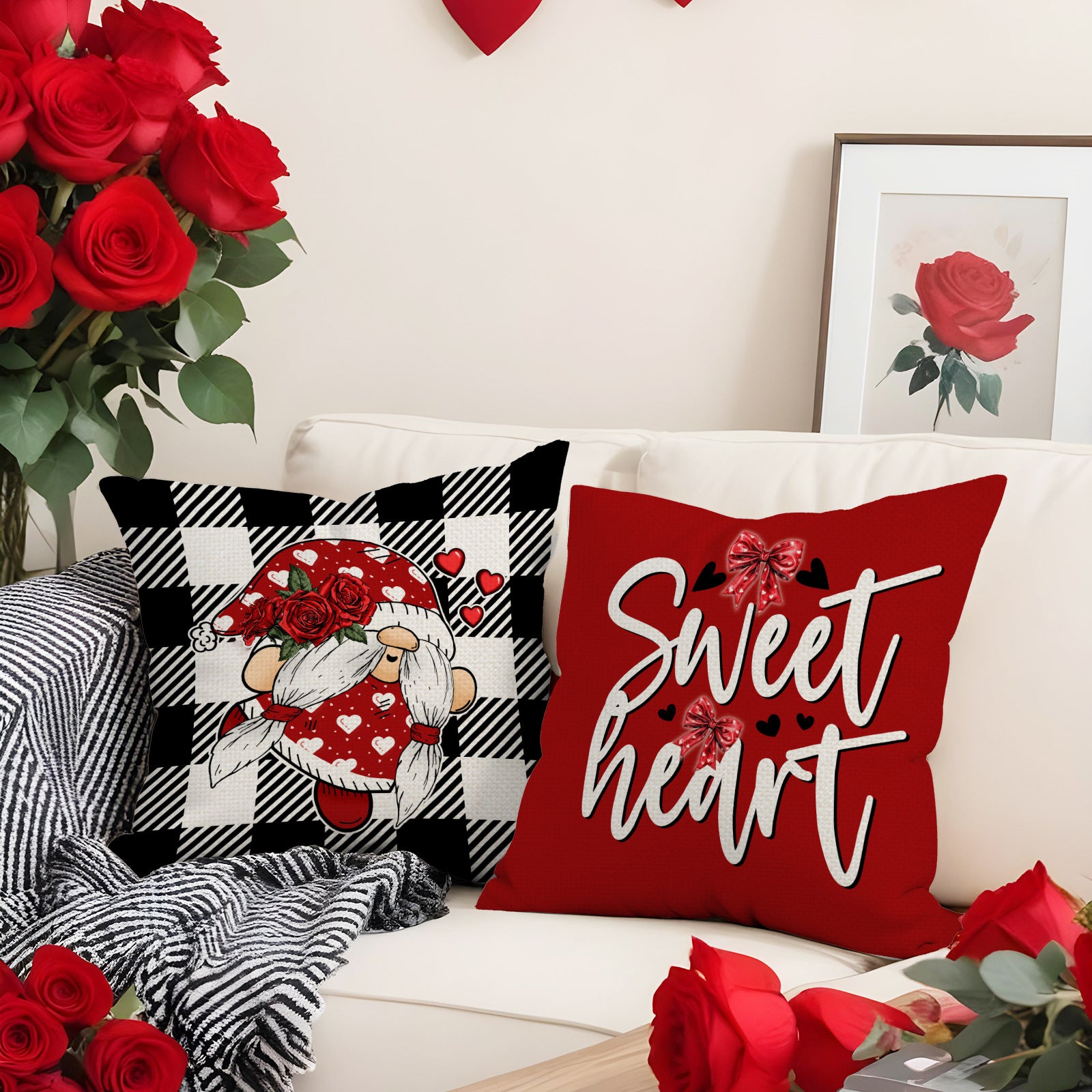 Wholesale  Heart Pillowcase Red Set Valentine' s Day
