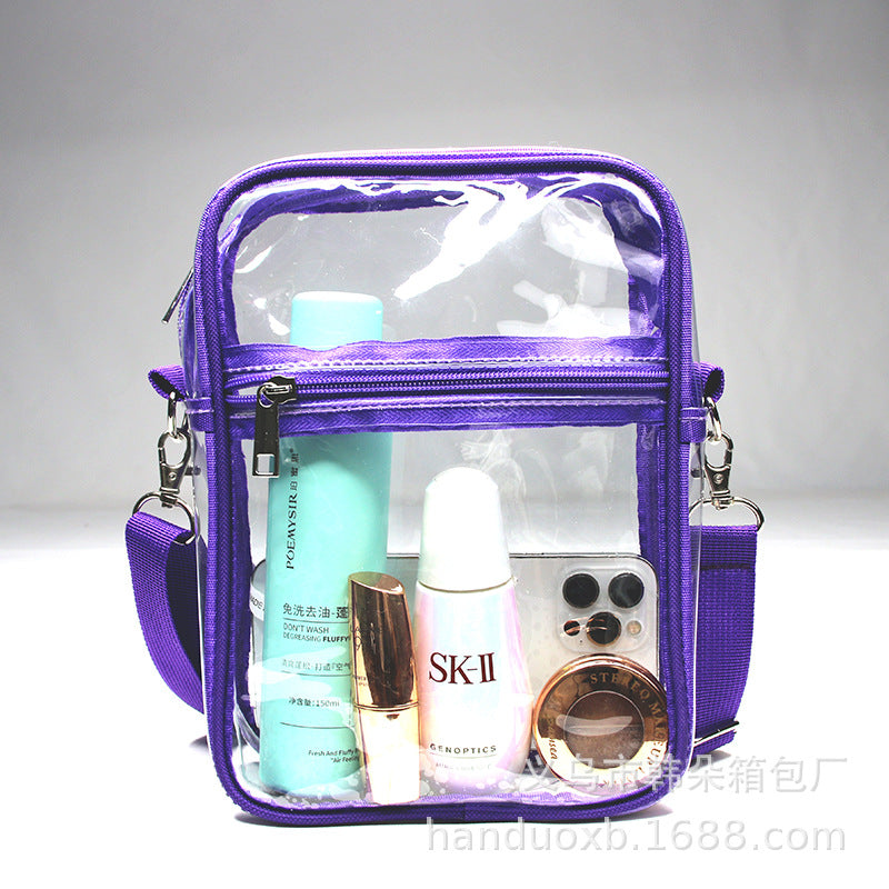 Wholesale Transparent PVC Zippered Adjustable Crossbody Bag