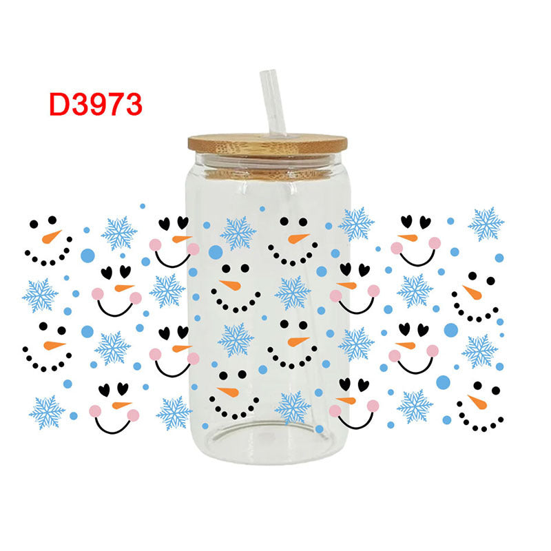 Wholesale Red green and blue color scheme 16oz Cup UV DTF Wraps