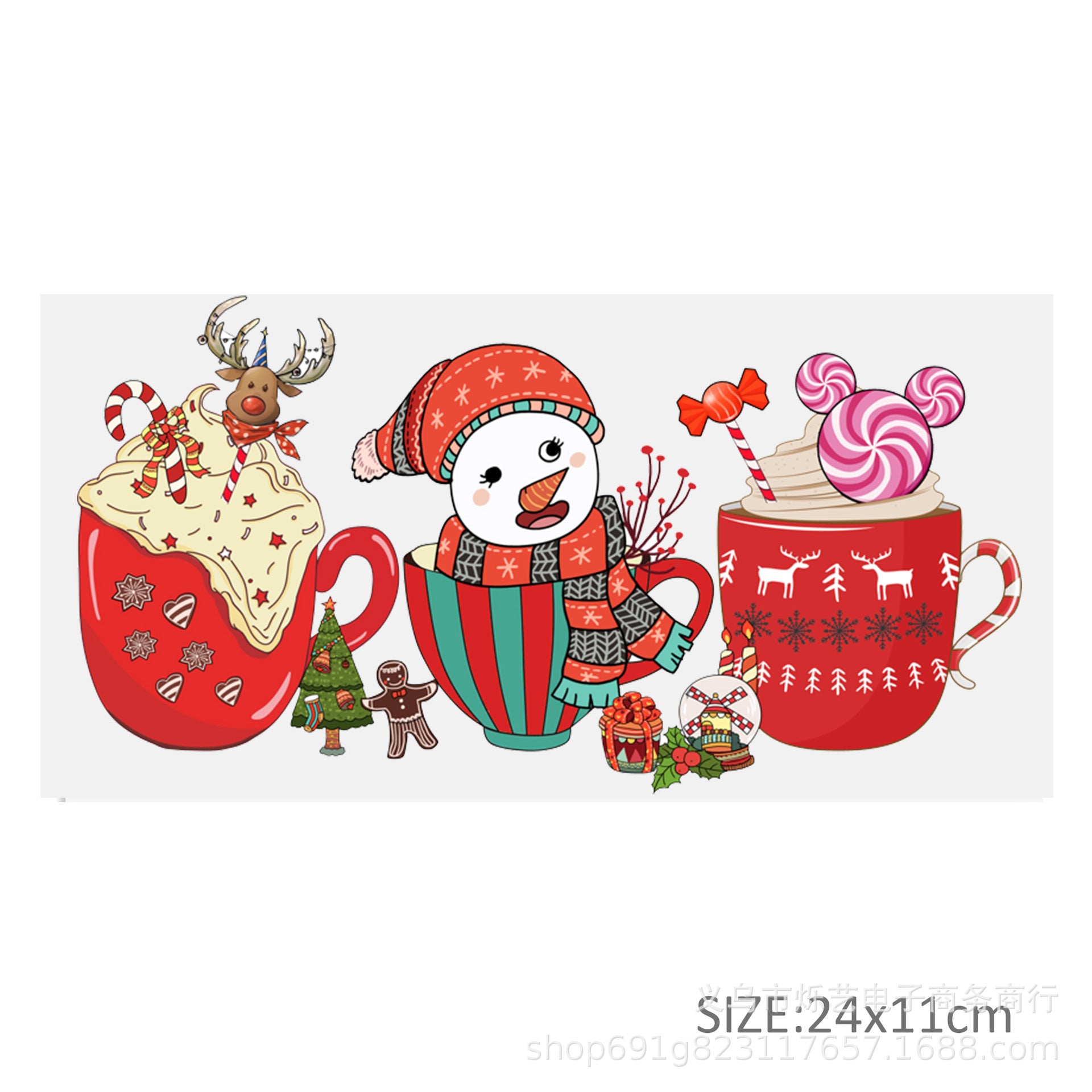 Wholesale Christmas  Snowman Drink  16oz Cup UV DTF Wraps