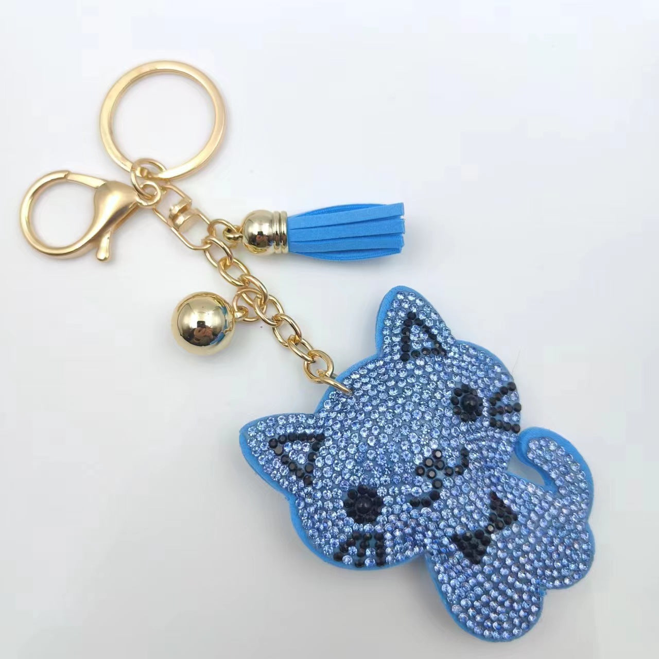 Wholesale 12pcs Creative Cartoon Kitten Diamond Keychain