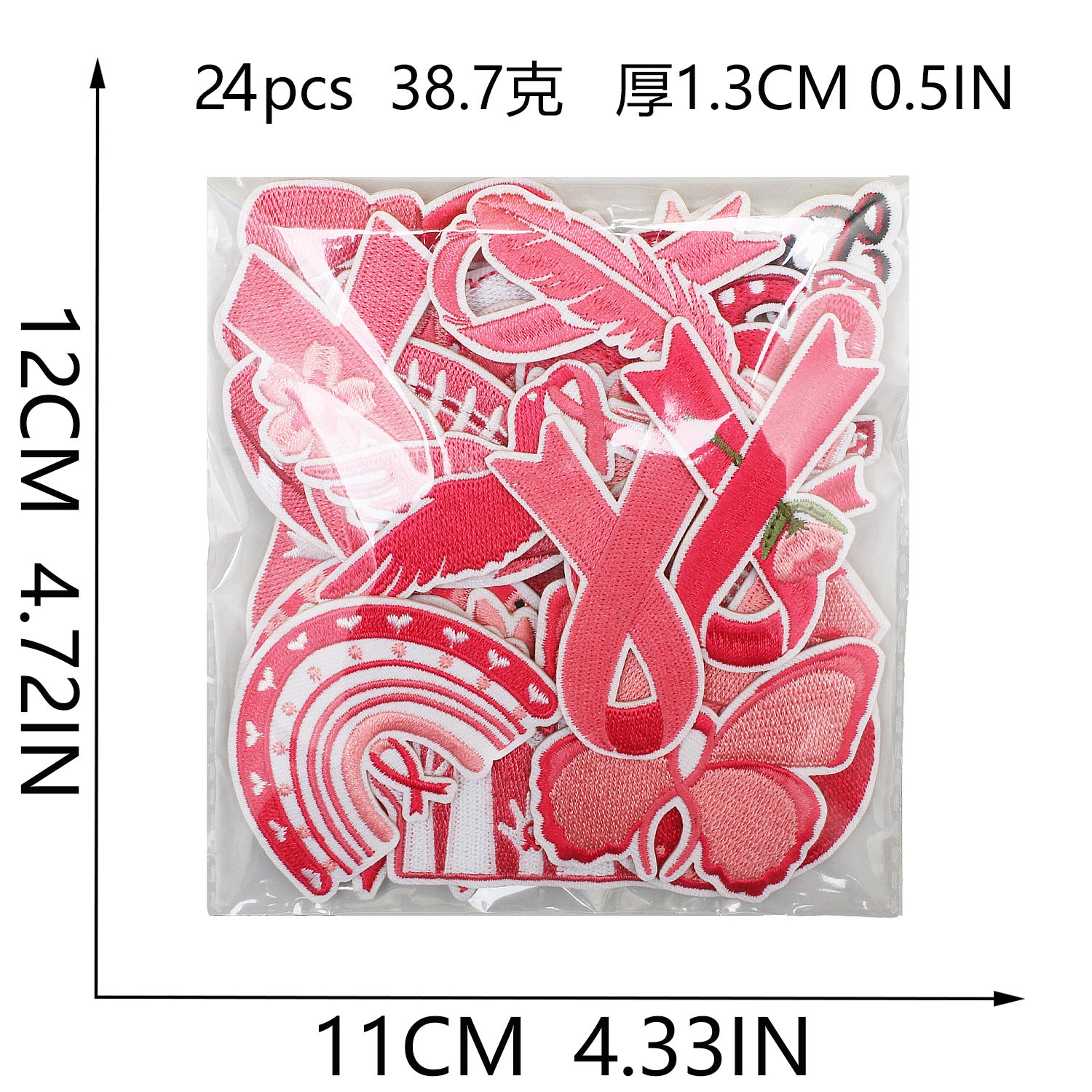 Wholesale Health Day Care for Women Pink Embroidery DIY Patches