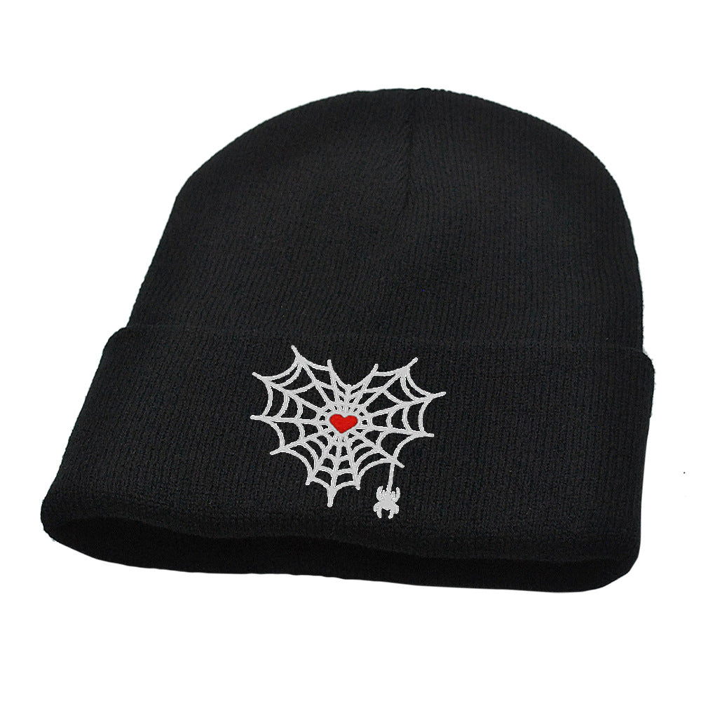 Wholesale Spider Web Knitted Hat Gothic Love Woolen Hat