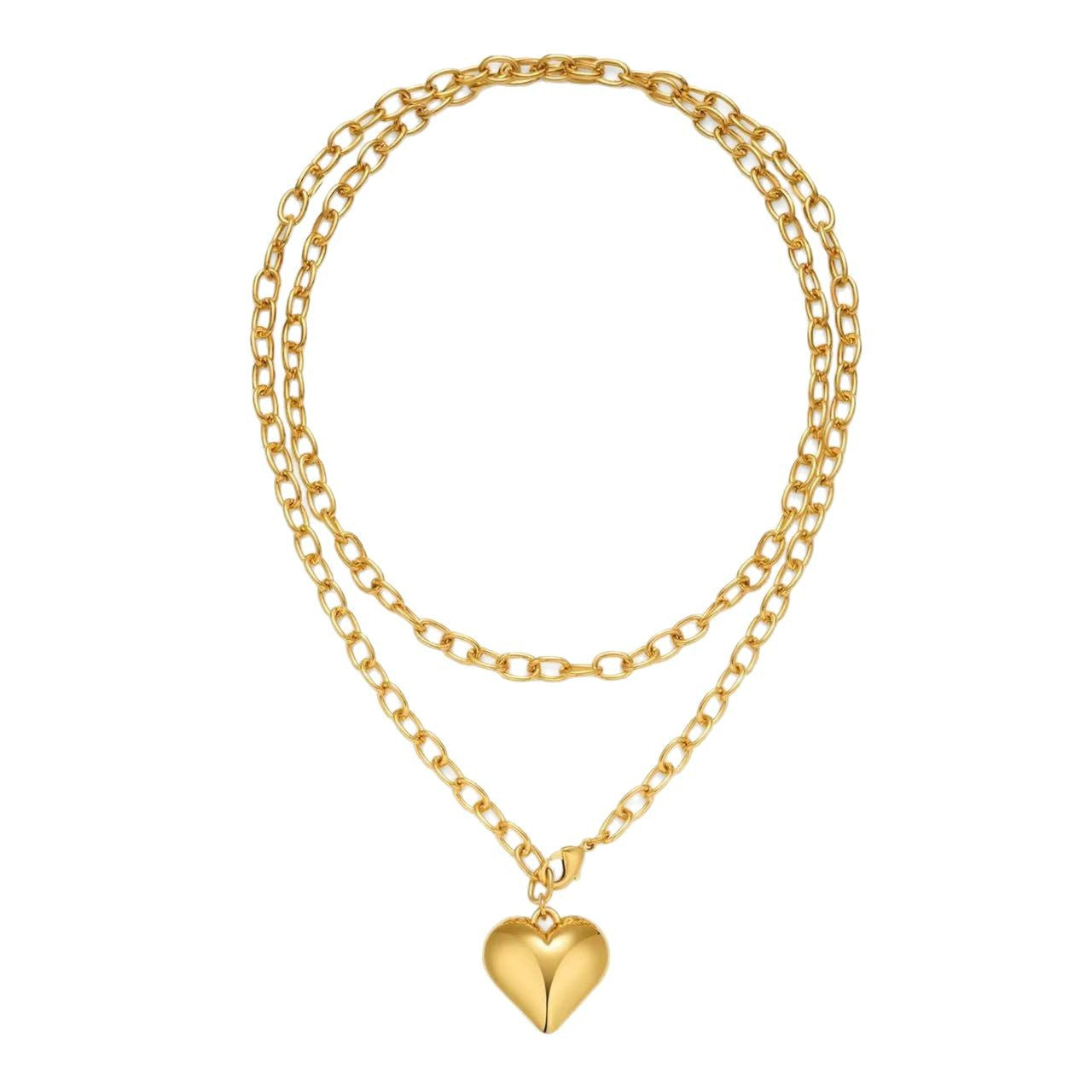 Wholesale Golden electroplated peach heart pendant necklace
