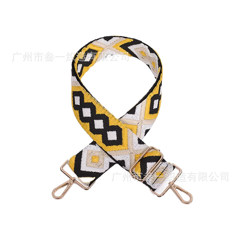Wholesale All-match Ethnic Style 3.8cm Diamond Jacquard Adjustable Lengthened Retro Style Bag Strap