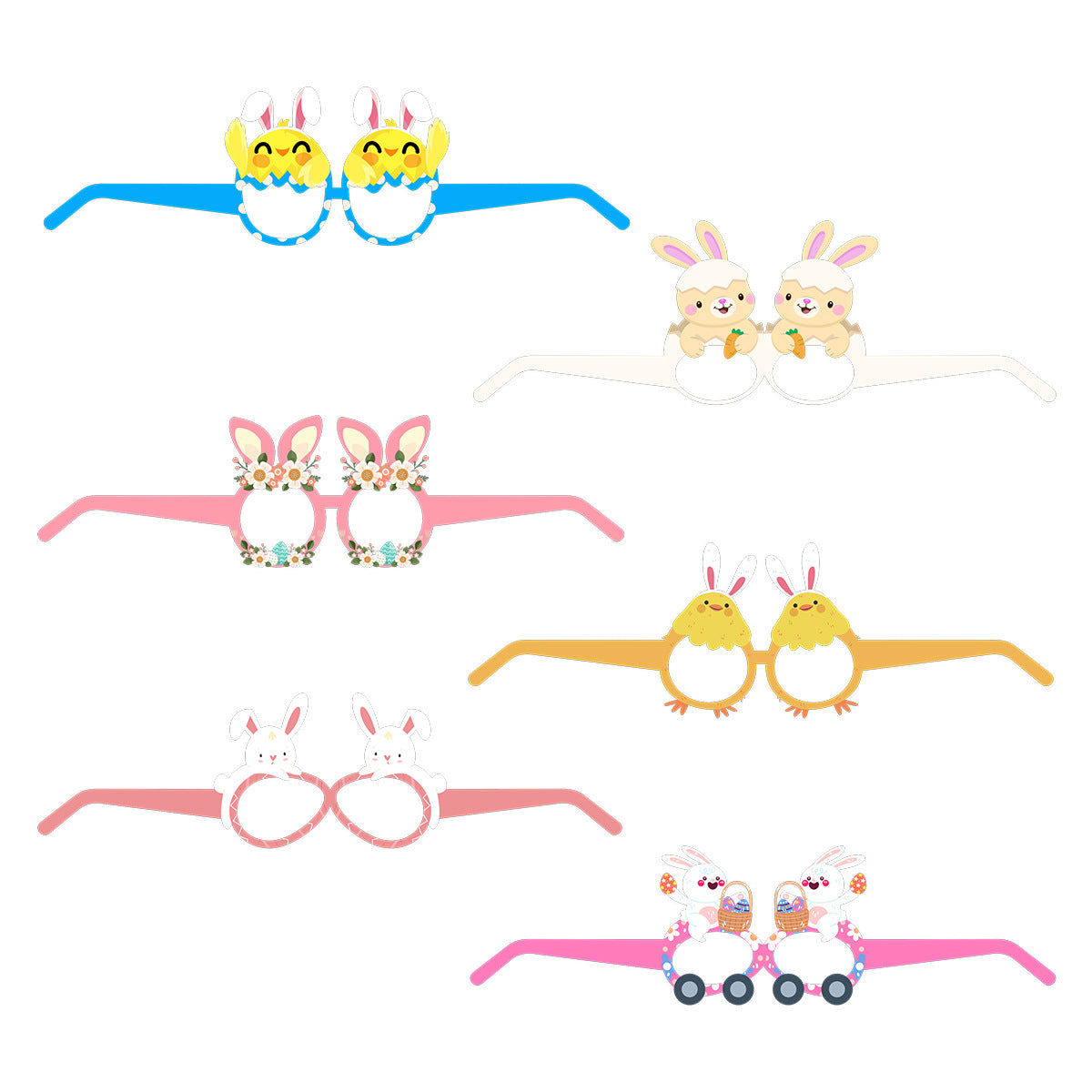 Wholesale Easter  Dress Up Photo Paper  Rabbit Egg Glasses