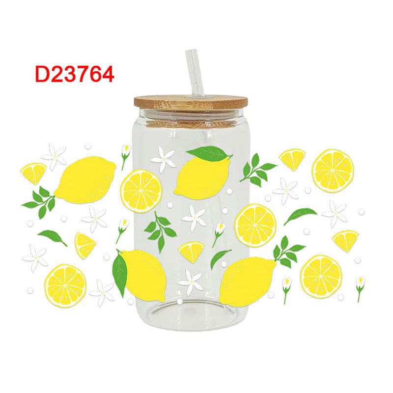 Wholesale Colorful and diverse fruits 16oz Cup UV DTF Wraps