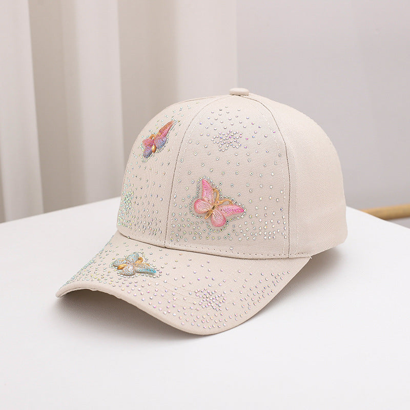 Wholesale Baseball cap butterfly diamond sun hat