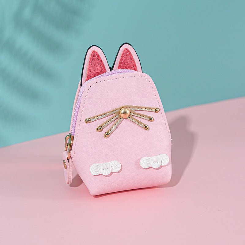 Wholesale PU Cartoon Cat Coin Purse Keychain
