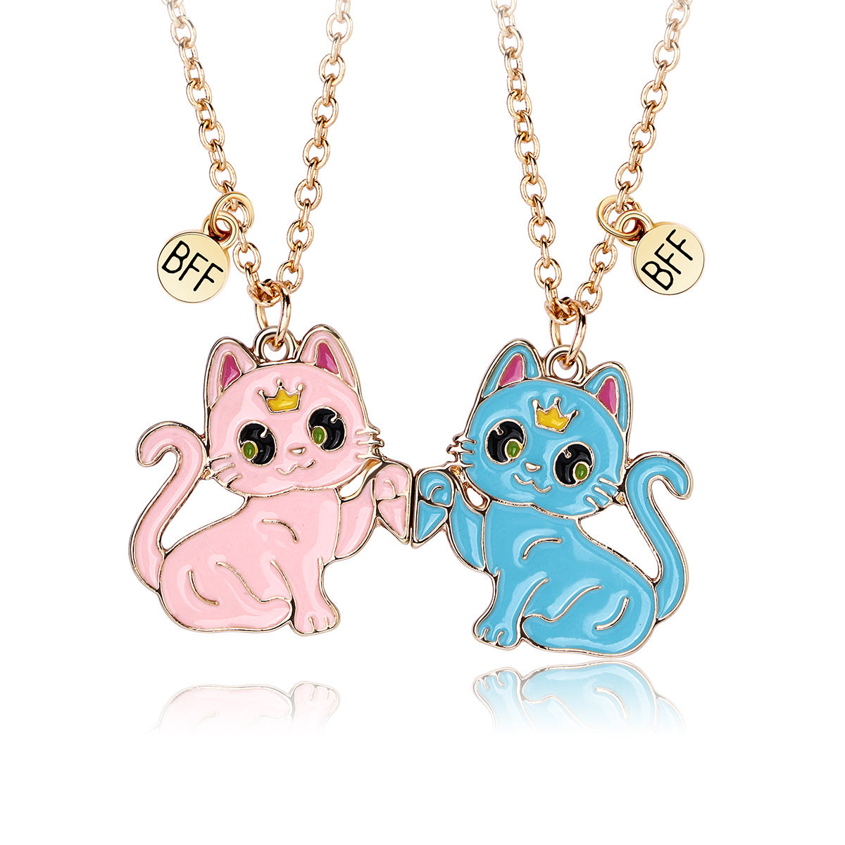 Wholesale children' s magnetic necklace BFF alloy jewelry cartoon girl pendant