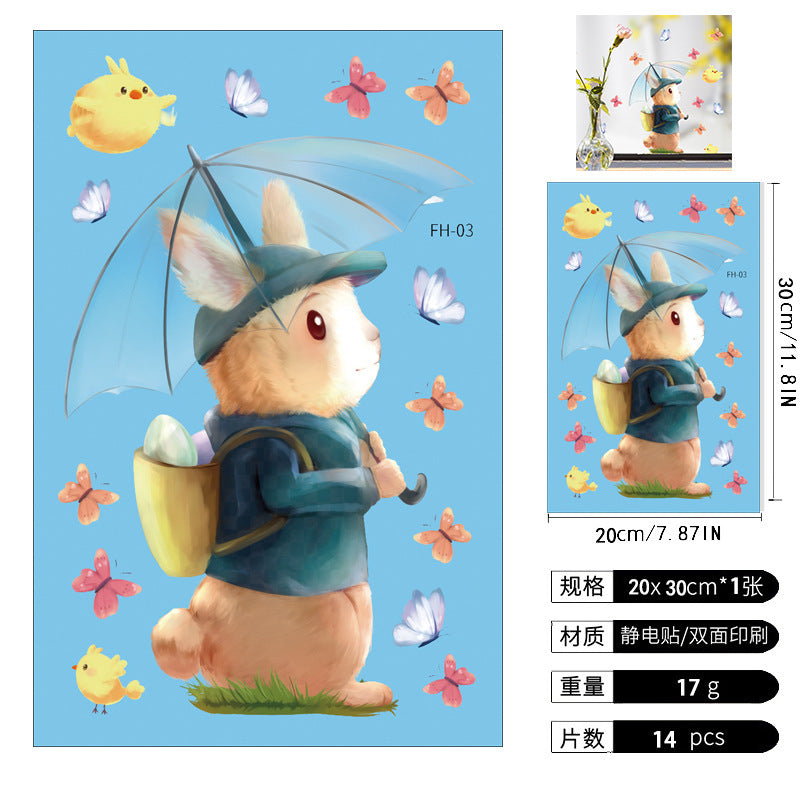 Wholesale PVC Easter Window Static Decoration Sticker