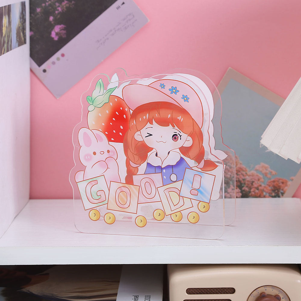 Wholesale  100 pcs Creative Cute Cartoon Acrylic Pen Holder