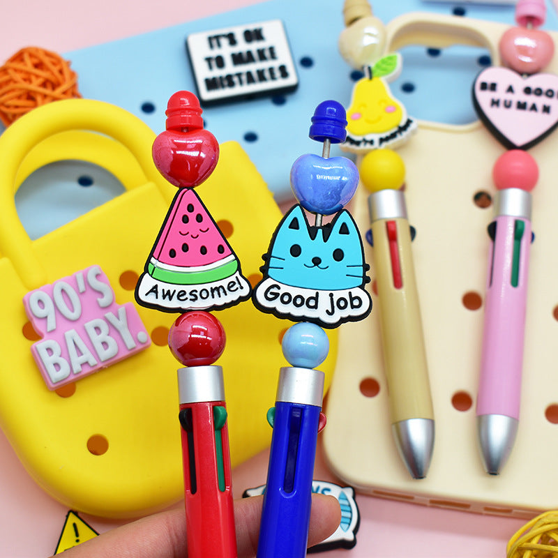 Wholesale Random 100pcs Colored phrase English through-hole Focal Beads