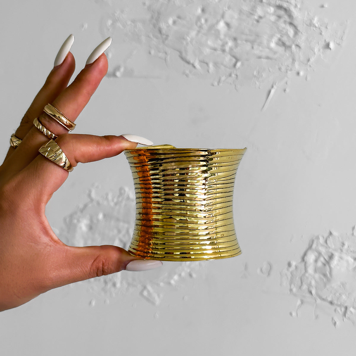 Wholesale Round Ring Cuff Coil Multilayer Wide Opening Bracelet