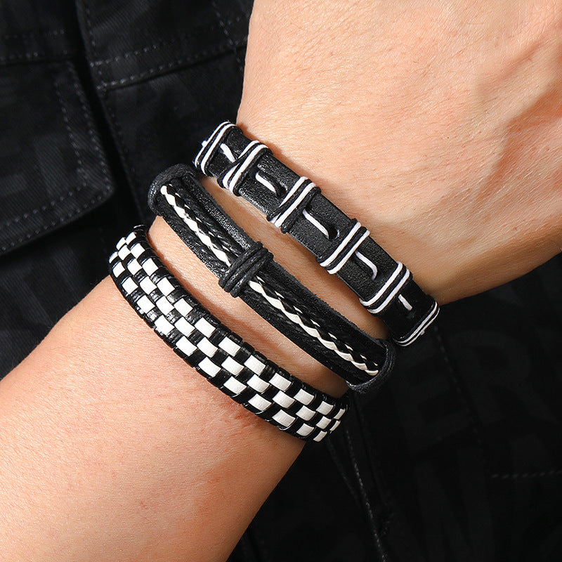 Wholesale Handwoven Multi-layer Leather DIY 6 Piece Set Bracelet