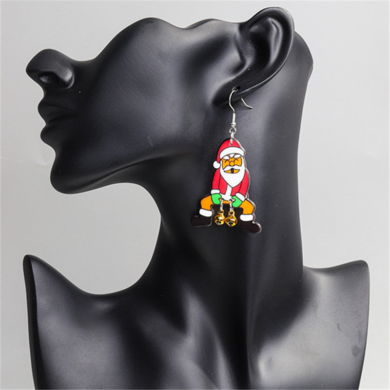 Wholesale Christmas Bells Santa Claus Acrylic Earrings